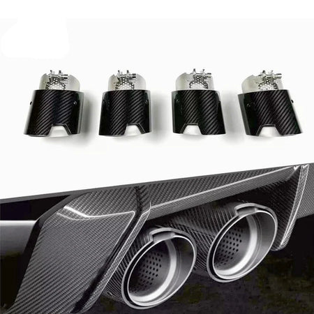 M Performance Style Stainless Steel Carbon Fiber Exhaust Tips for G80 / G82 M3 M4 BMW