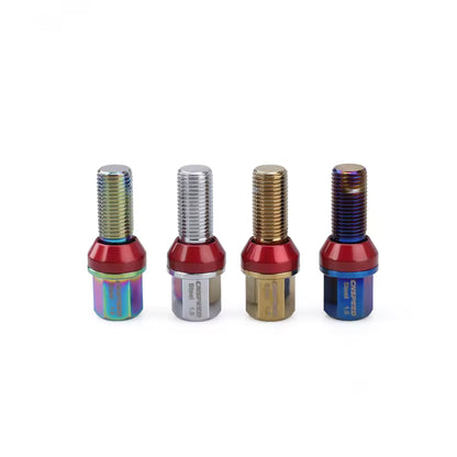 20PCS Steel Taper Cone Seat Wheel Lug Bolts Length 38mm M14*1.25 M14*1.5 thread bolts&sleeve+type dowel pin for Audi BMW VW