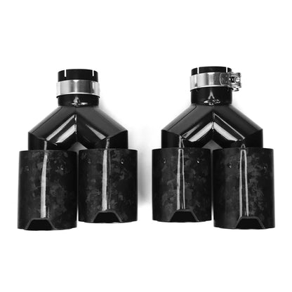 M Performance Style Forged Carbon Fiber Quad Exhaust Tips for F22 / F30 / F32 63MM Inlet