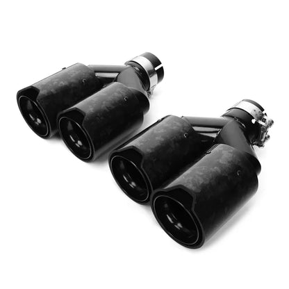 M Performance Style Forged Carbon Fiber Quad Exhaust Tips for F22 / F30 / F32 63MM Inlet
