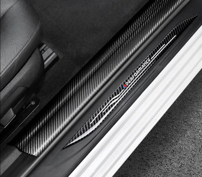Carbon Fiber Style Door Sill Scuff Plates Trim For F10 5 Series BMW