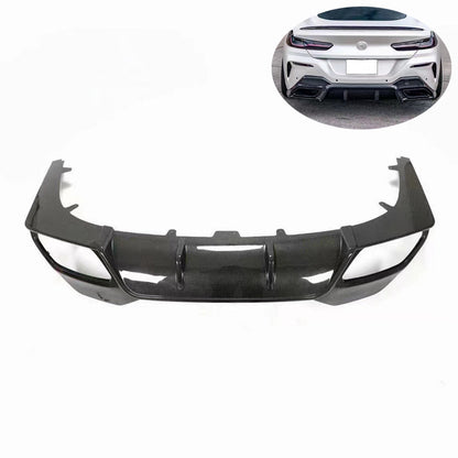 3D Style Carbon Fiber Rear Bumper Diffuser Spoiler for BMW 8 Series G14 G15 G16 Bodykit Front Lip