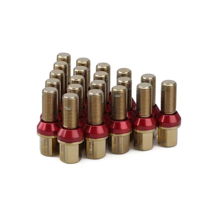 20PCS Steel Taper Cone Seat Wheel Lug Bolts Length 38mm M14*1.25 M14*1.5 thread bolts&sleeve+type dowel pin for Audi BMW VW