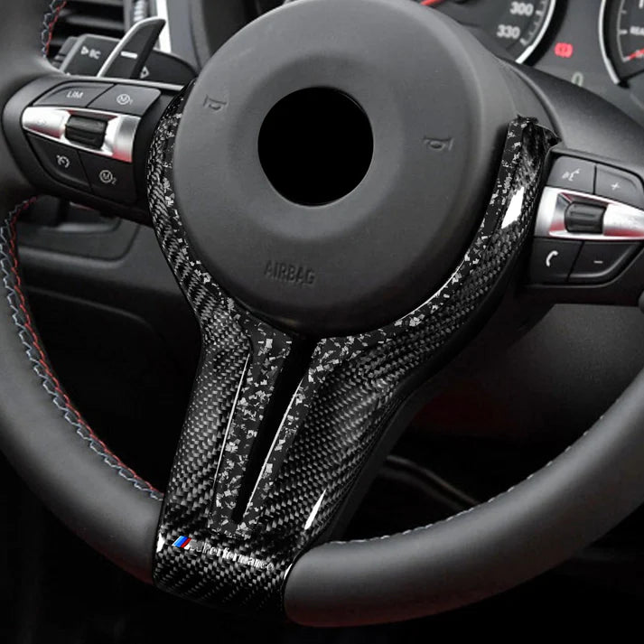 Forged Carbon Fiber Steering Cover Trim for F10 F12 F80 F82 M3 M4 M5 X6M BMW