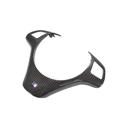 Real Carbon Fiber Steering Wheel Cover Trim for E90 / E92 / E93 BMW M3 3 Series w/ M Sport Steering Wheel