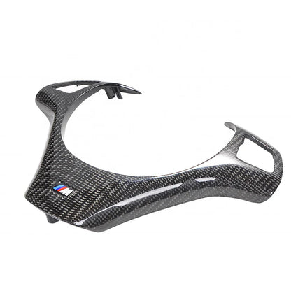 Real Carbon Fiber Steering Wheel Cover Trim for E90 / E92 / E93 BMW M3 3 Series w/ M Sport Steering Wheel
