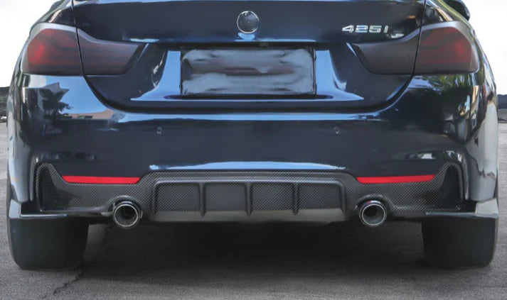 M Performance Carbon Fiber Style ABS Plastic Rear Diffuser for F32 BMW 4 Series
