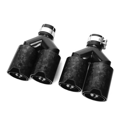 M Performance Style Forged Carbon Fiber Quad Exhaust Tips for F22 / F30 / F32 63MM Inlet