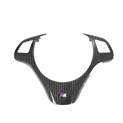 Real Carbon Fiber Steering Wheel Cover Trim for E90 / E92 / E93 BMW M3 3 Series w/ M Sport Steering Wheel