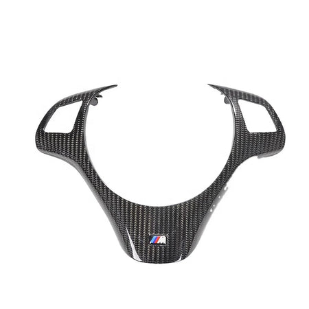 Real Carbon Fiber Steering Wheel Cover Trim for E90 / E92 / E93 BMW M3 3 Series w/ M Sport Steering Wheel