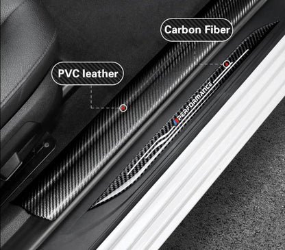 Carbon Fiber Style Door Sill Scuff Plates Trim For F10 5 Series BMW