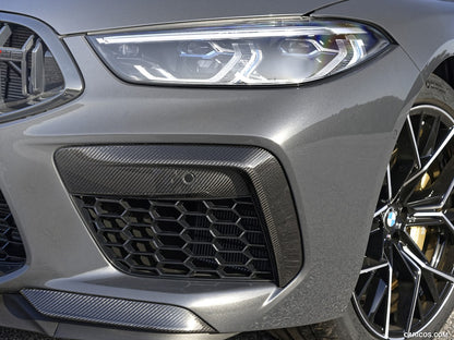 BMW M8 F91 F92 F93 carbon package, side vents covers, mirrors, upper and lower bumper inserts, front grill carbon surround