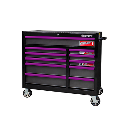 BOXO 41" 11 Drawer Roll Cabinet with Drawer Trim Pack - Black Body & Trim Colour Options