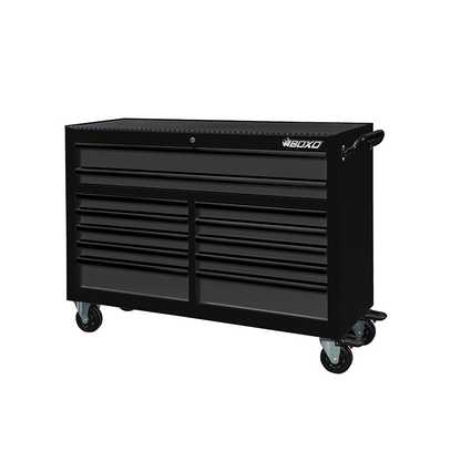 BOXO 53" 12 Drawer Roll Cabinet with Drawer Trim Pack - Black Body with Trim Colour Options