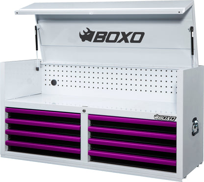 BOXO 53" 8 Drawer Top Box with Drawer Trim Pack - White Body & Trim Colour Options