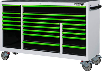 BOXO 72" 19 Drawer Triple Bank Roll Cabinet with Drawer Trim Pack - White Body & Trim Colour Options