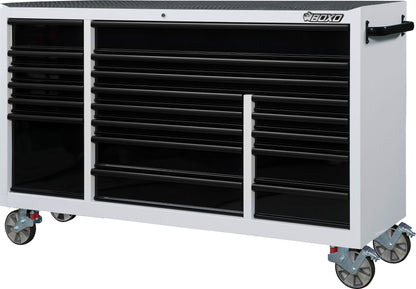 BOXO 72" 19 Drawer Triple Bank Roll Cabinet with Drawer Trim Pack - White Body & Trim Colour Options