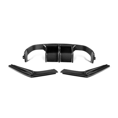 MHC+ BMW M3/M4 Aggressive 3 Piece Rear Diffuser Gloss Pre Preg Carbon Fibre (F80/F82/F83)