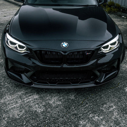 MHC+ BMW M2 Competition Performance Style Front Splitter In Gloss Pre Preg Carbon Fibre (F87C)