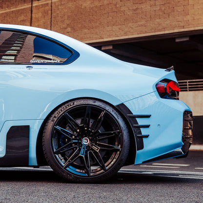 MHC+ BMW M2 G87 Performance Style Rear Side Fender Trims In Pre Preg Gloss Carbon Fibre (G87)