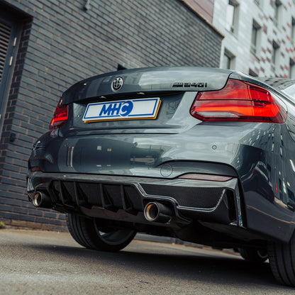 MHC+ BMW F22/F23 M235i & M240i Ultra Aggressive Style Rear Diffuser In Pre Preg Carbon Fibre