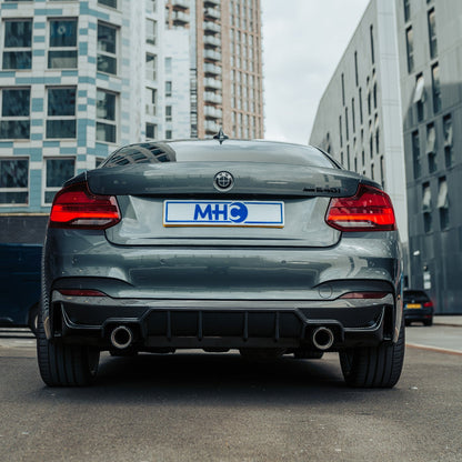 MHC+ BMW F22/F23 M235i & M240i Ultra Aggressive Style Rear Diffuser In Pre Preg Carbon Fibre