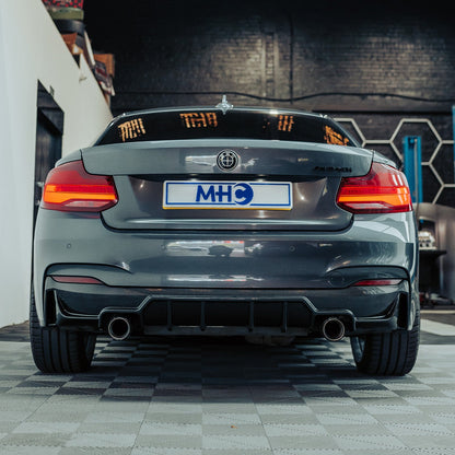 MHC+ BMW F22/F23 M235i & M240i Ultra Aggressive Style Rear Diffuser In Pre Preg Carbon Fibre
