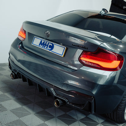 MHC+ BMW F22/F23 M235i & M240i Ultra Aggressive Style Rear Diffuser In Pre Preg Carbon Fibre
