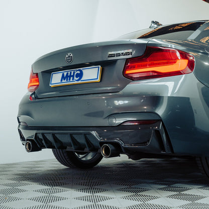 MHC+ BMW F22/F23 M235i & M240i Ultra Aggressive Style Rear Diffuser In Pre Preg Carbon Fibre