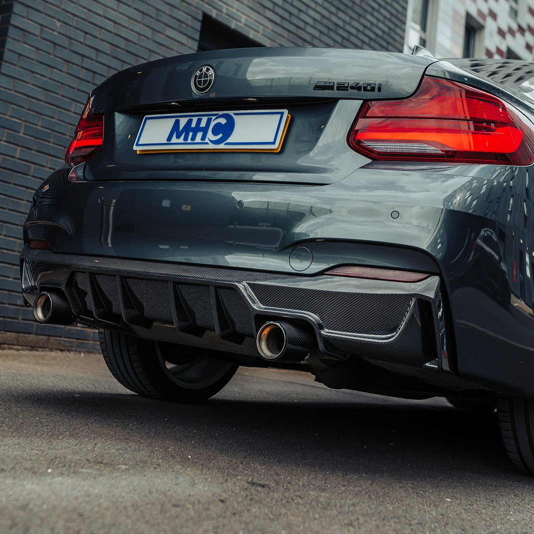 MHC+ BMW F22/F23 M235i & M240i Ultra Aggressive Style Rear Diffuser In Pre Preg Carbon Fibre
