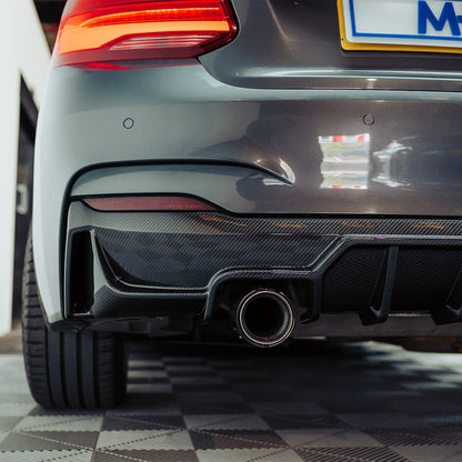 MHC+ BMW F22/F23 M235i & M240i Ultra Aggressive Style Rear Diffuser In Pre Preg Carbon Fibre