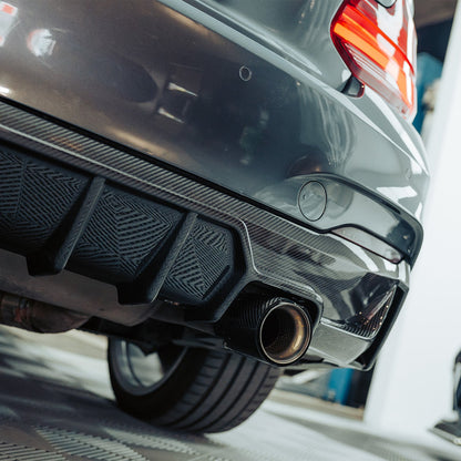 MHC+ BMW F22/F23 M235i & M240i Ultra Aggressive Style Rear Diffuser In Pre Preg Carbon Fibre