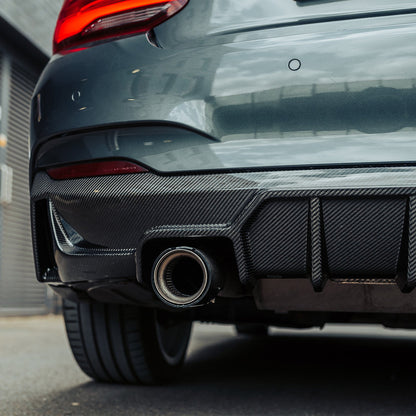 MHC+ BMW F22/F23 M235i & M240i Ultra Aggressive Style Rear Diffuser In Pre Preg Carbon Fibre