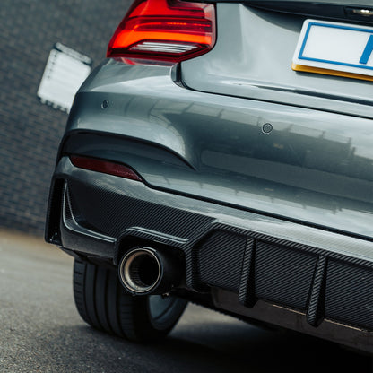 MHC+ BMW F22/F23 M235i & M240i Ultra Aggressive Style Rear Diffuser In Pre Preg Carbon Fibre