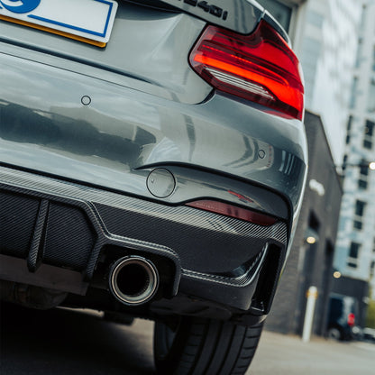 MHC+ BMW F22/F23 M235i & M240i Ultra Aggressive Style Rear Diffuser In Pre Preg Carbon Fibre