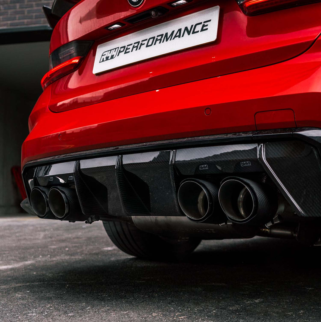 MHC+ BMW M3/M4 Performance Style Rear Diffuser In Pre Preg Carbon Fibre (G80/G81/G82/G83)