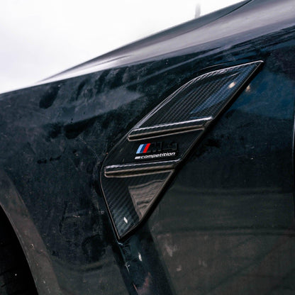 MHC+ BMW M4 Full Replacement Side Badges in Pre Preg Carbon Fibre (G82/G83)