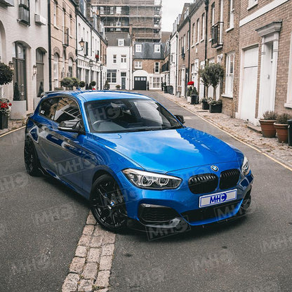 BMW F20 & F21 1 Series M Sport LCI Performance Style Gloss Black Front Splitter (inc M140i & M135i)