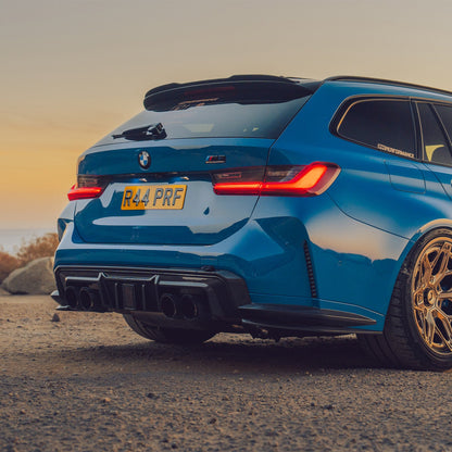 MHC+ BMW M3/M4 DF1 LED Rear Diffuser In Gloss Pre Preg Carbon Fibre (G80/G81/G82/G83)