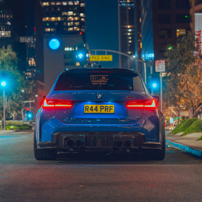 MHC+ BMW M3/M4 DF1 LED Rear Diffuser In Gloss Pre Preg Carbon Fibre (G80/G81/G82/G83)