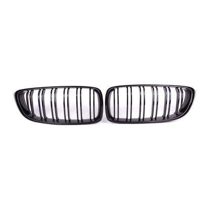MHC Black BMW M3/M4 Double Slat Front Grilles In Gloss Black (F32/F33/F80/F82/F83)