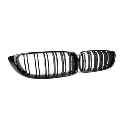 MHC Black BMW M3/M4 Double Slat Front Grilles In Gloss Black (F32/F33/F80/F82/F83)