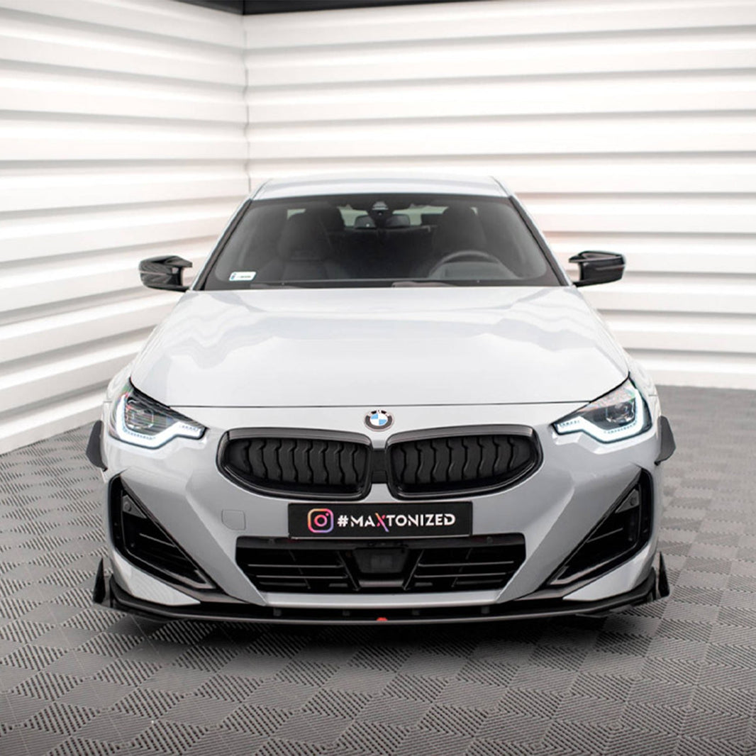 Maxton Design BMW M240i/2 Series Street Pro Front Splitter + Flaps In Black (G42)