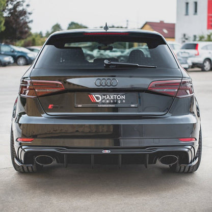 Maxton Design Audi RS3 Sportback V2 Rear Diffuser In Gloss Black (8V Facelift 2017+)