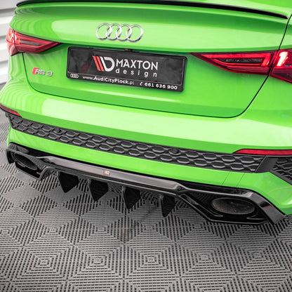 Maxton Design Audi RS3 Aggressive Rear Diffuser In Gloss Black (8Y)