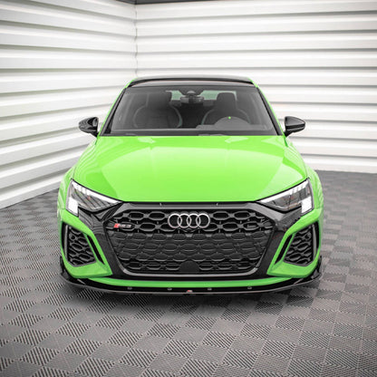 Maxton Design Audi RS3 8Y V2 Front Splitter In Gloss Black