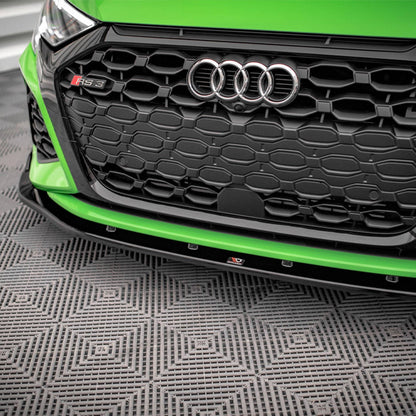 Maxton Design Audi RS3 8Y V2 Front Splitter In Gloss Black