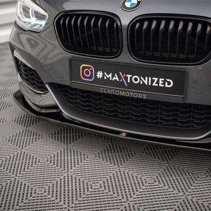 Maxton Design BMW 1 Series Front Splitter V3 In Gloss Black (F20/F21 LCI)