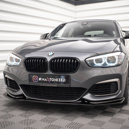 Maxton Design BMW 1 Series Front Splitter V3 In Gloss Black (F20/F21 LCI)