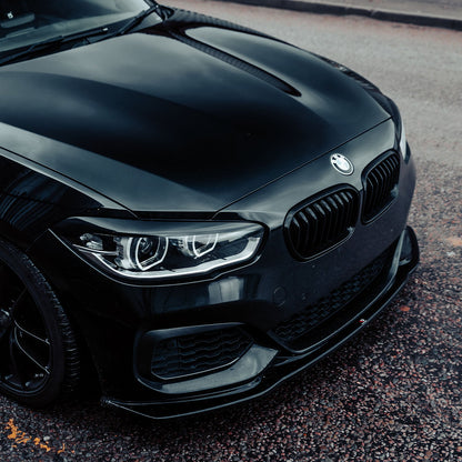 Maxton Design BMW 1 Series Front Splitter V3 In Gloss Black (F20/F21 LCI)